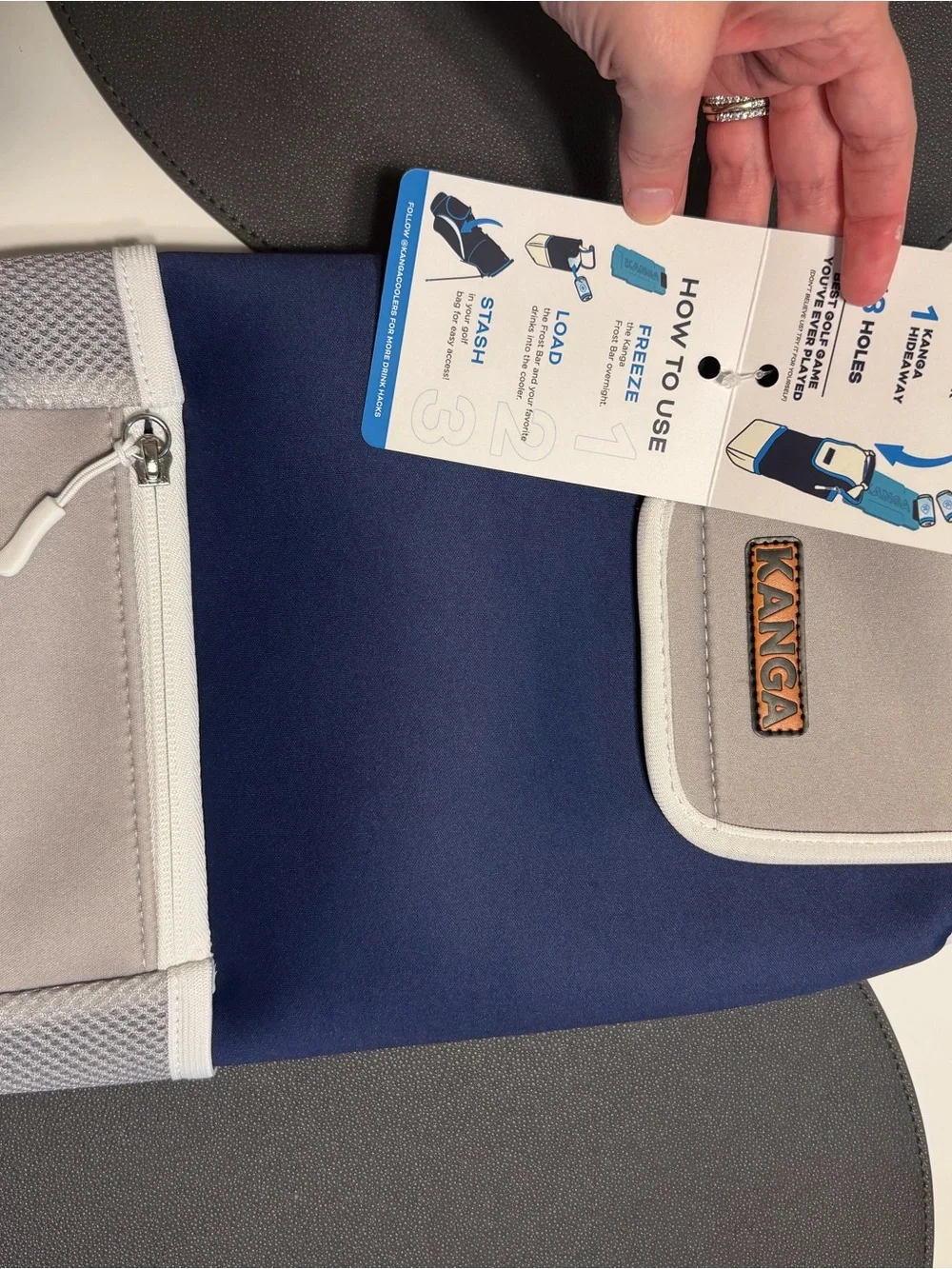 Kanga Navy and Light Gray Insulated Bottle Carrier